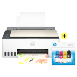 Impresora Multifuncional HP Smart Tank 583 + Kit de botella de tinta HP GT53/GT52, pack de 4 (4A8D7A-9F3N4AL)