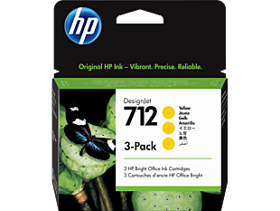 Cartucho de tinta HP DesignJet 712 de 29 ml  amarillo, pack de 3 (3ED79A)