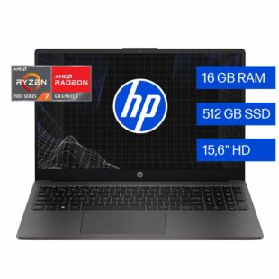 Notebook HP 255 G10 de 15,6", AMD Ryzen™ 7, 16GB RAM, 512GB SSD - 15.6" - Plateado ceniza oscuro (9D172LT)