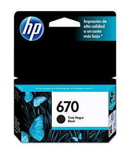 Cartucho de Tinta HP 670 Negra Original (CZ113AL)