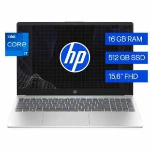 Notebook HP 15-fd0272la, Intel Core i7, 16 GB, 512 GB SSD, 15.6, FHD Windows 11 Home - 15.6" - Cubierta azul claro de luna, base y marco de teclado en plata natural (B9TY7LA)