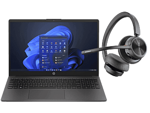 Notebook HP 255 G10 de 15,6" + Auriculares USB-A Poly Voyager 4320 + adaptador BT700 - 15.6" - Plateado ceniza oscuro (9D172LT-1)
