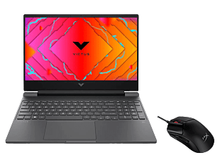 Notebook HP Gaming Victus 15-fa1109la + Mouse Gaming HyperX Pulsefire de Regalo - 15.6" - Plata mica, logotipo cromado negro (A18J4LA-1)