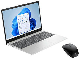 Notebook HP 15-fd0151la + Mouse inalámbrico HP 230 - 15.6" - Cubierta dorada cálida, base y marco de teclado en plata natural (AJ7C2AA-B9TS1LA)