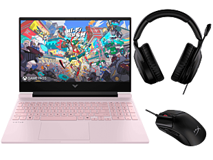 Notebook Gaming VICTUS 15-fa2010la + Audífonos gaming HyperX Cloud Stinger 2 + Mouse gaming HyperX Pulsefire Haste 2 - 15.6" - Rosa empolvado, logotipo cromado (BA1U2LA-1)