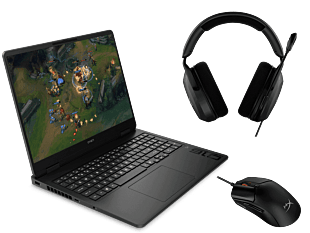Notebook OMEN Gaming 16-ap0000la, 16" + Mouse gaming HyperX Pulsefire Haste 2 (Negro) + Auriculares gaming HyperX Cloud Stinger 2 Core - 16" - Logotipo cromado negro y negro sombra (BM6U3LA-6N0A7AA-683L9AA)