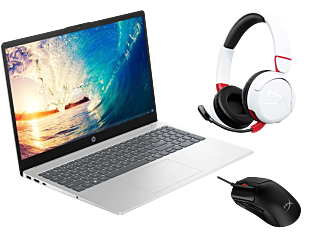 Notebook HP 15-fc0282la + Mouse gaming HyperX Pulsefire Haste 2 (Negro) + HyperX Cloud Mini - Wireless Gaming Headset (Blanco) - 15.6" - Plateado natural (BM7S1LA-6N0A7AA-7G8F2AA)