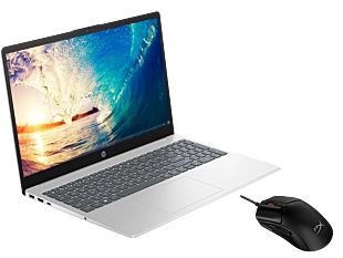 Notebook HP 15-fc0282la +  Mouse gaming HyperX Pulsefire Haste 2 (Negro) - 15.6" - Plateado natural (BM7S1LA-6N0A7AA)