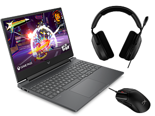 Victus Gaming Laptop 15-fb3025la + Mouse gaming HyperX Pulsefire Haste 2 (Negro) + Auriculares gaming HyperX Cloud Stinger 2 Core - 15.6" - Plata mica, logotipo cromado negro (BV5C0LA-6N0A7AA-683L9AA)
