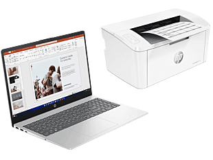 Notebook HP 15-fd0331la + Impresora HP LaserJet M111w - 15.6" - Plateado natural, Cubierta y marco de teclado con acabado mate y base con relieve (D0CJ4LA-7MD68A)