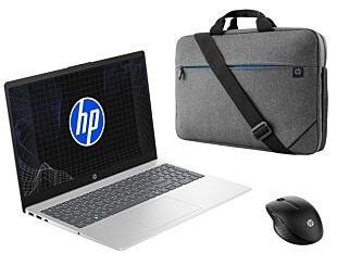 Notebook HP 15-fd0331la + Maletín HP Prelude de 15,6″ + Mouse Inalámbrico Multidispositivo HP430 - 15.6" - Plateado natural, Cubierta y marco de teclado con acabado mate y base con relieve (D0CJ4LA-1E7D7AA-3B4Q2AA)