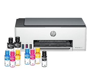 Impresora Multifuncional HP Smart Tank 520 + Botella de Tinta HP GT53 Negro Original 90 ml + Botellas de Tinta HP GT52 Cian, Magenta y Amarillo (1F3W2A-1VV22AL-M0H54AL-M0H55AL-M0H56AL)