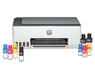 Impresora Multifuncional HP Smart Tank 580 + Botella De Tinta HP GT53 Negro + Botellas De Tinta HP GT52 Magenta, Cian y Amarillo (1F3Y2A-1VV22AL-M0H54AL-M0H55AL-M0H56AL)