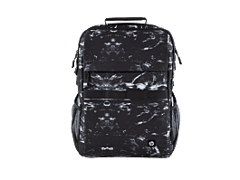 Mochila HP Campus XL Mármol Piedra, Negro/ Blanco
