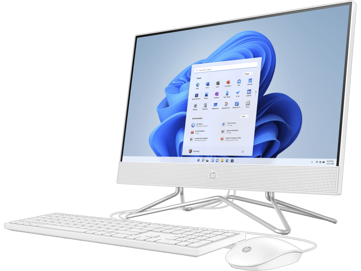 AIO HP 21.5" FHD Celeron J4025/4GB DDR4 2400/125GB SSD M.2/W11 H (7Z166LA#AC8) Snow White