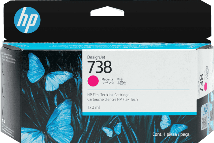 Cartucho de tinta HP 738 DesignJet Magenta de 130 ml (498N6A)