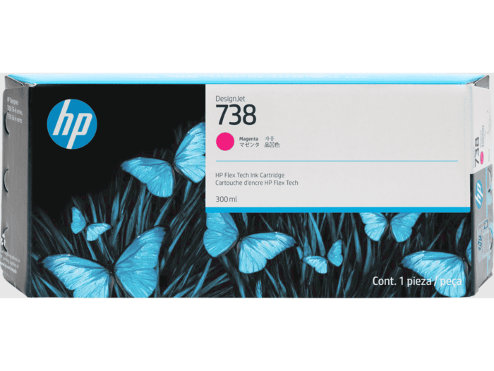 Cartucho de tinta HP 738 DesignJet  magenta de 300 ml  (676M7A)