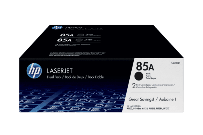 Paquete de 2 Cartuchos de Tóner HP 85A Negro Laserjet Originales