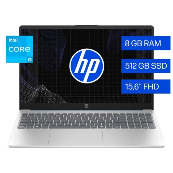 Notebook HP 15-fd0232la, Intel Core™ i3 N-series, 8 GB, 512 GB SSD, 15.6, FHD Windows 11 Home - 15.6