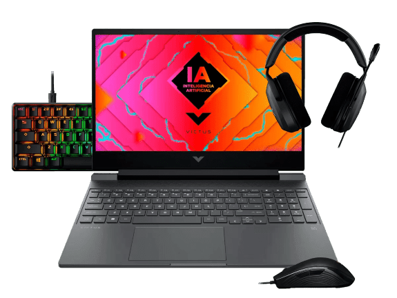 Notebook Gaming Victus 15-fb2024la + Auriculares gaming HyperX Cloud Stinger 2 Core + Teclado mec&aacute;nico para juegos HyperX Alloy Core 60 + Mouse para juegos HyperX Pulsefire Core