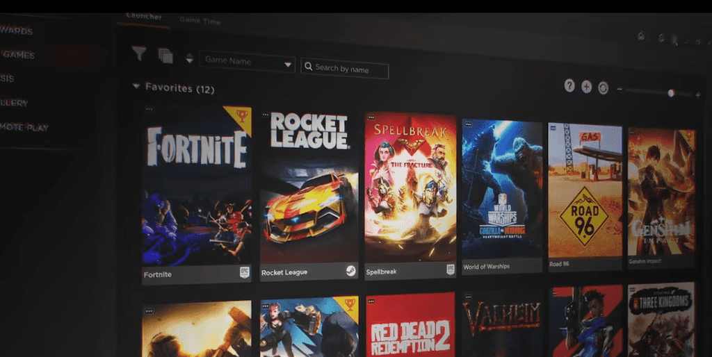Pantalla mostrando t&iacute;tulos de videojuegos